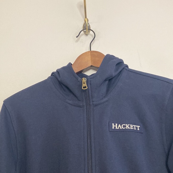 New Hackett Hoodie Youth 15 16 Navy Blue Rally Full Zip Sweatshirt Union Jack - Picture 3 of 14